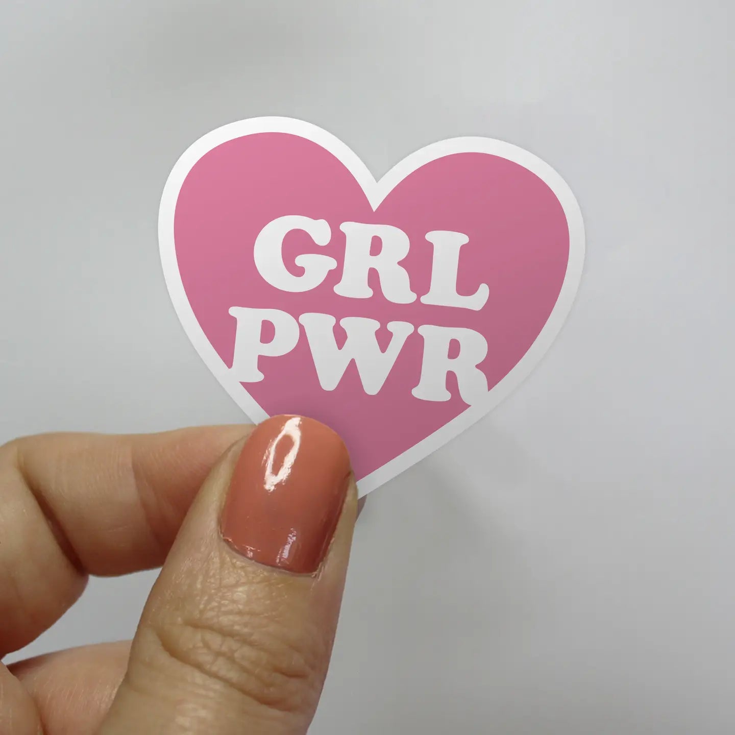 GRL PWR Pink Heart Sticker