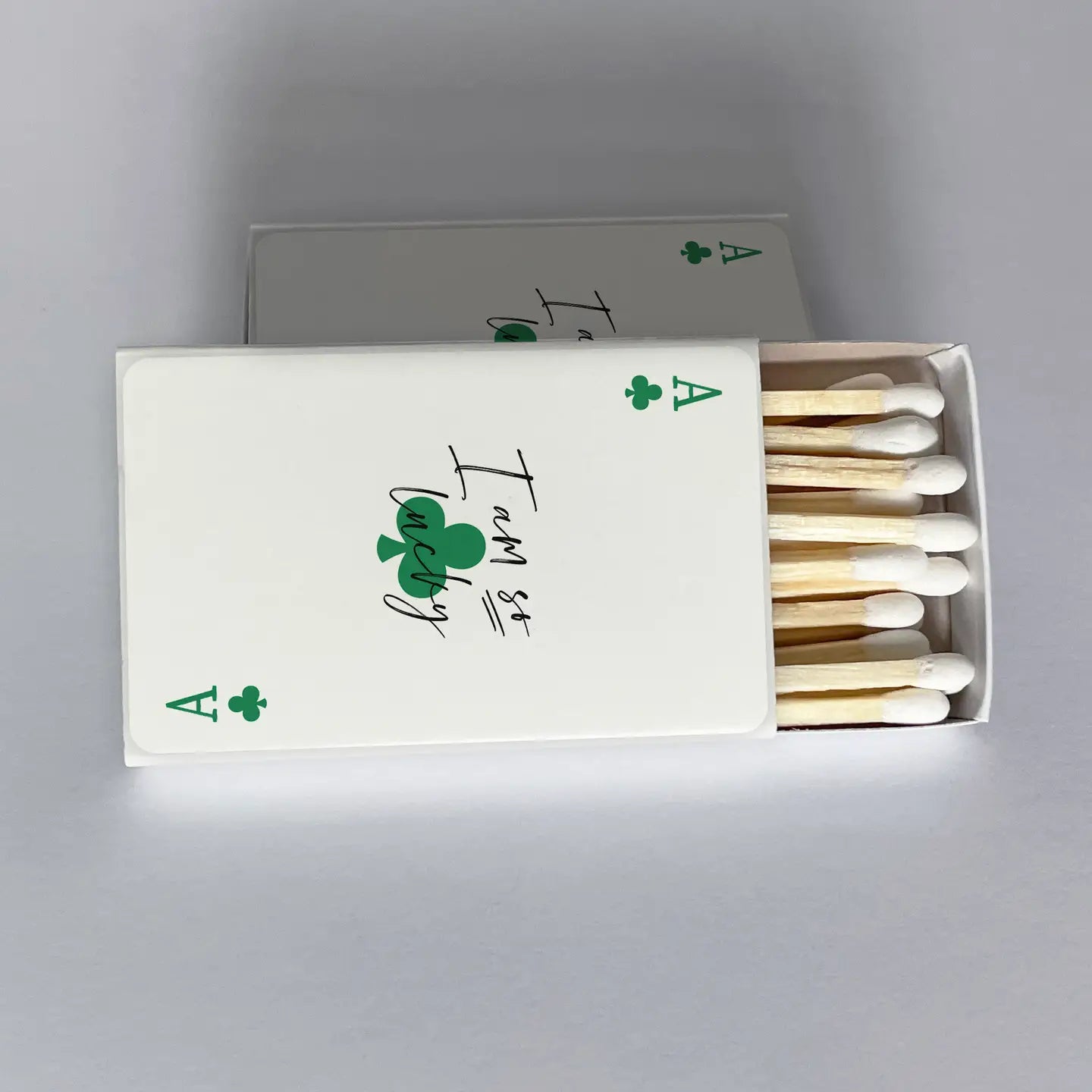 I Am So Lucky Green Ace of Clubs Playing Card Matchbook