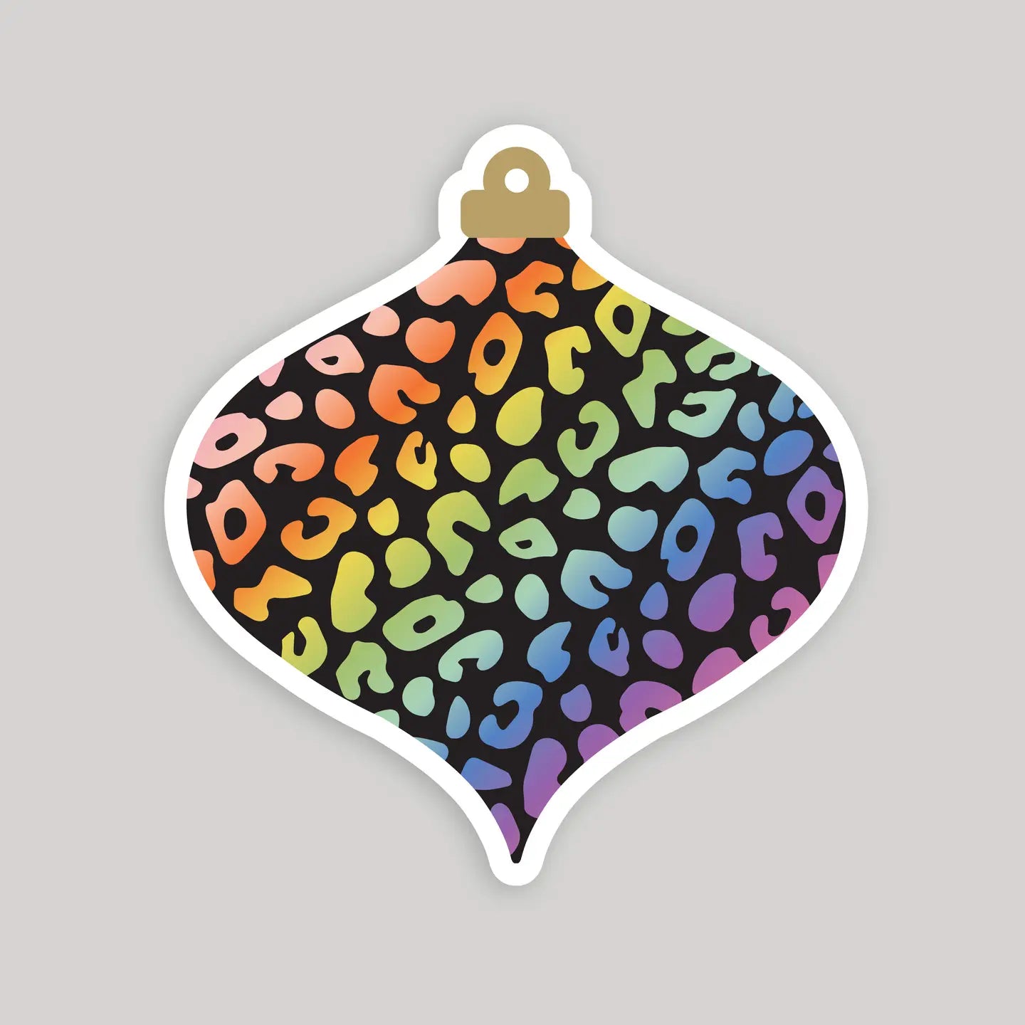 Rainbow Animal Print Ornament Sticker