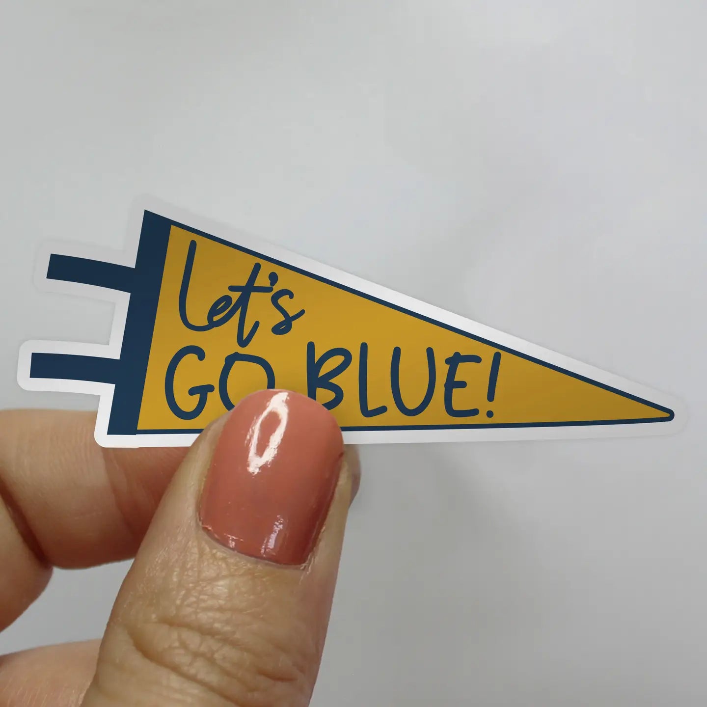 Let's Go Blue Pennant Flag Sticker