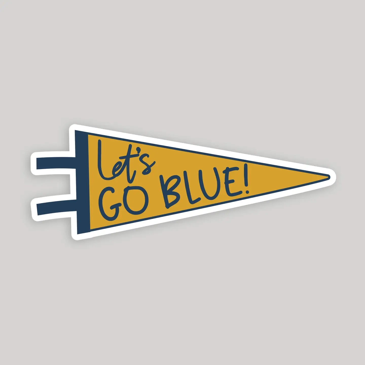 Let's Go Blue Pennant Flag Sticker