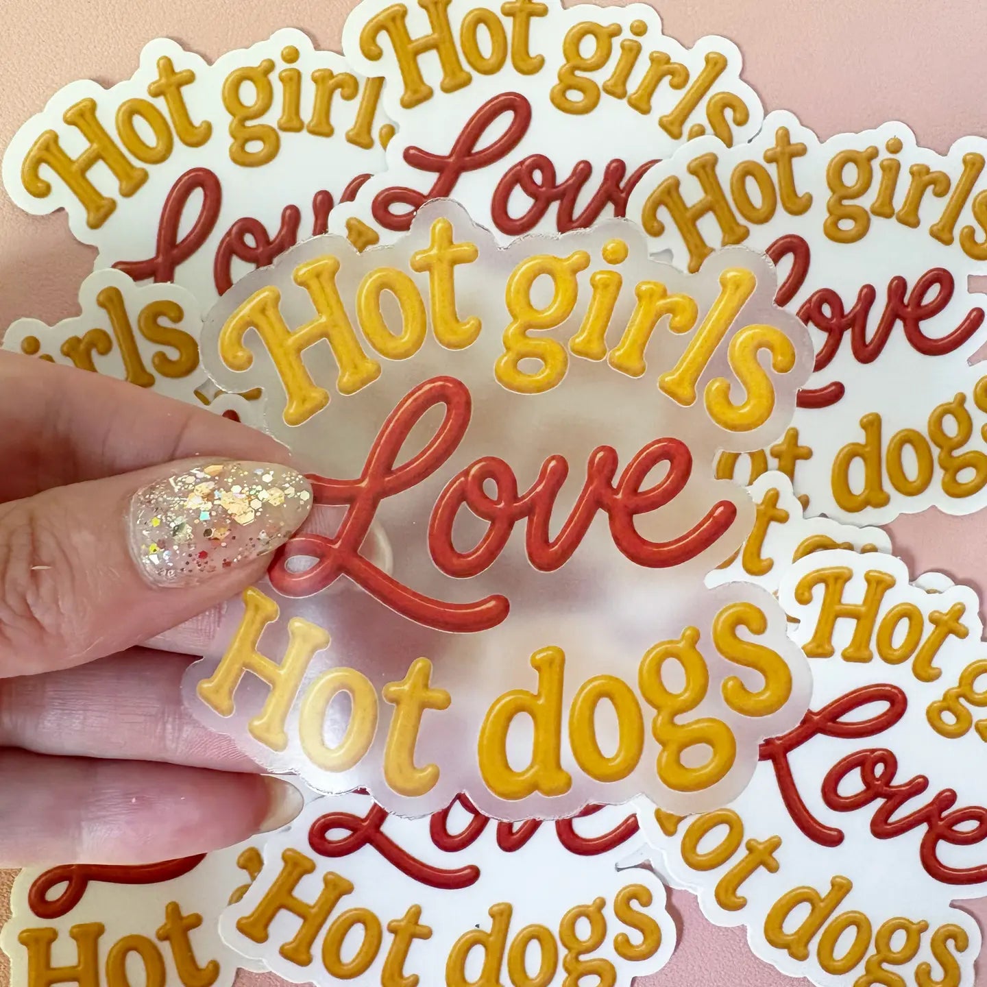 Hot Girls Love Hot Dogs Clear Sticker