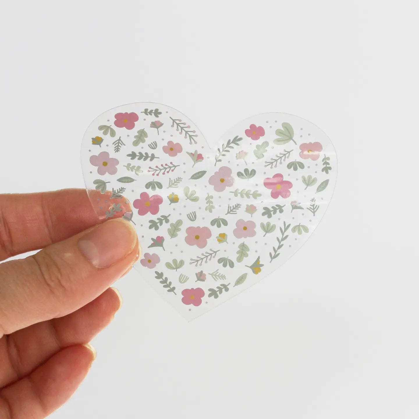 Floral Heart Clear Sticker