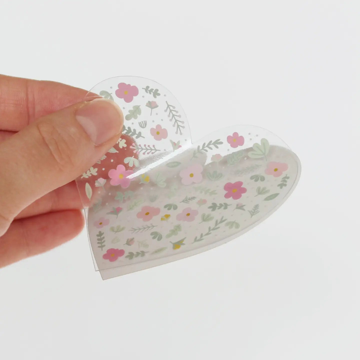 Floral Heart Clear Sticker