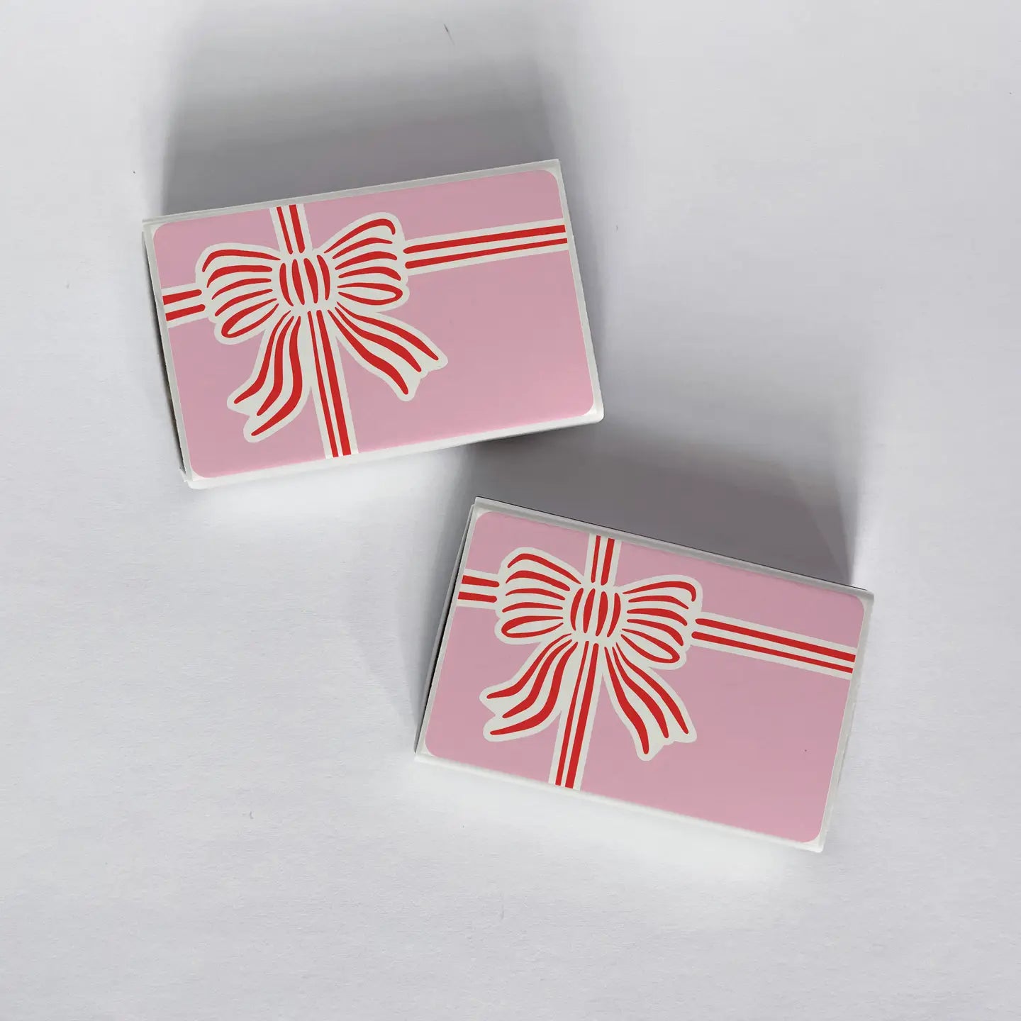 Red and Pink Stripe Bow Matchbook