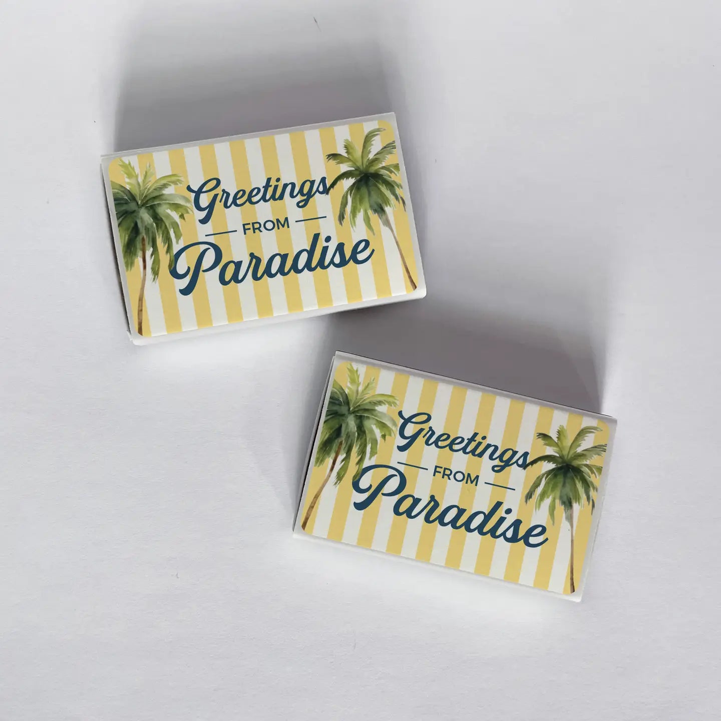 Greetings from Paradise Palm Trees Striped Matchbook