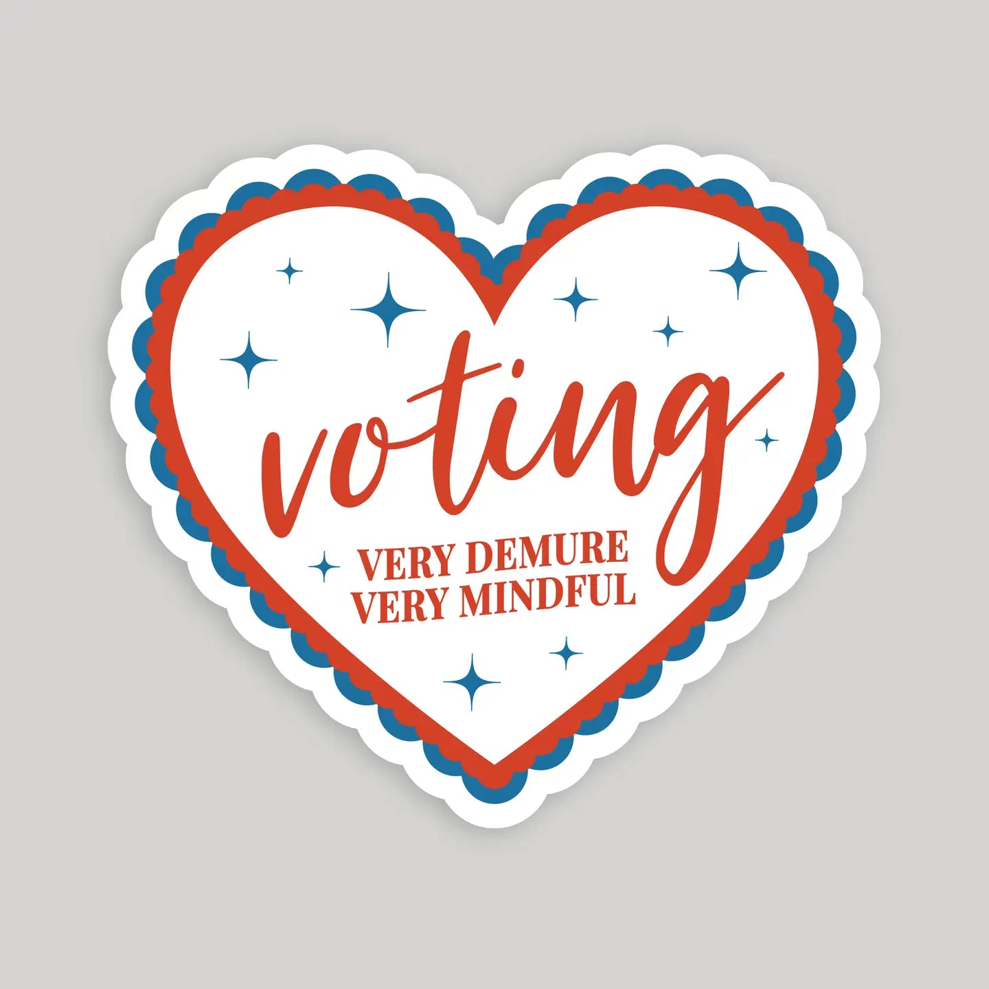 Voting Very Demure Very Mindful Sticker
