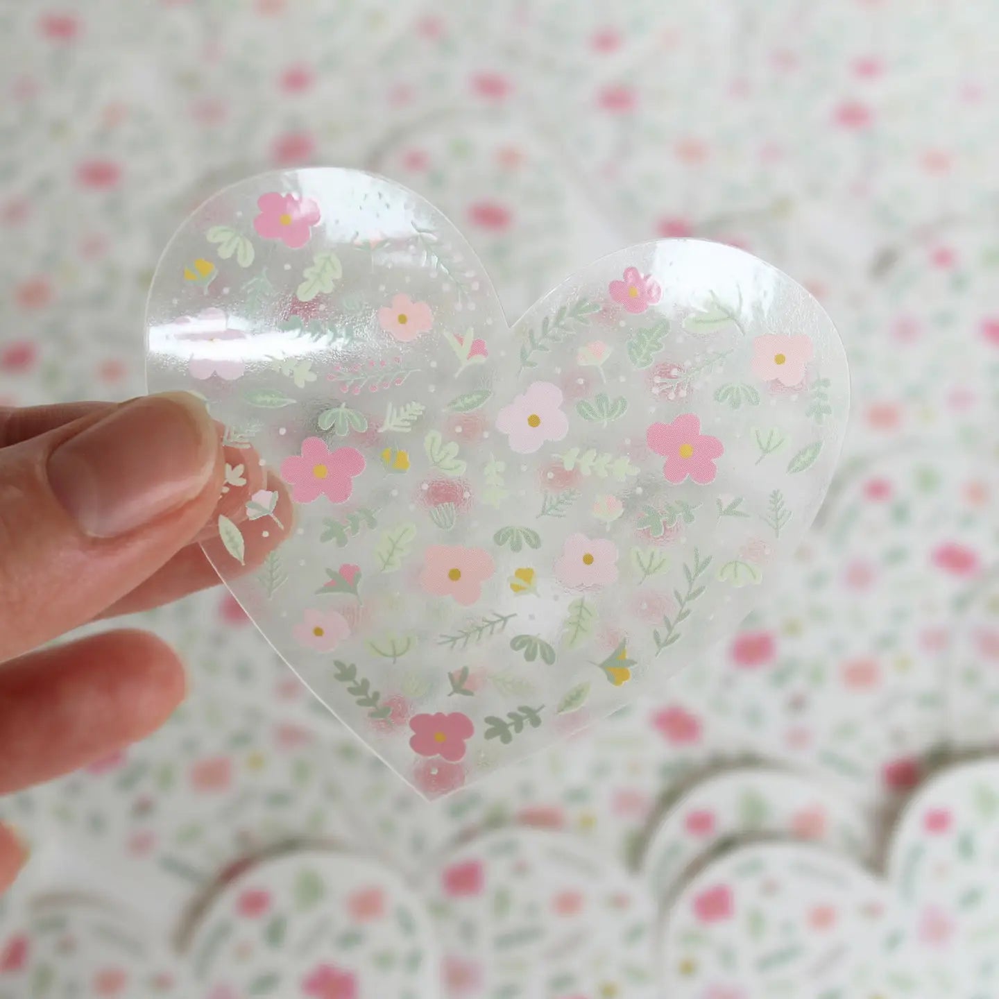 Floral Heart Clear Sticker