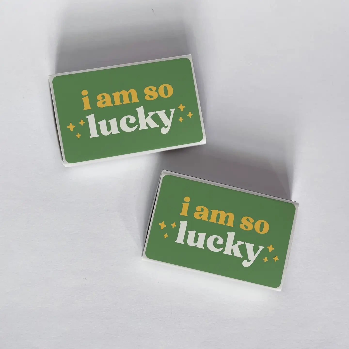 I am so Lucky Green and Gold Matchbook