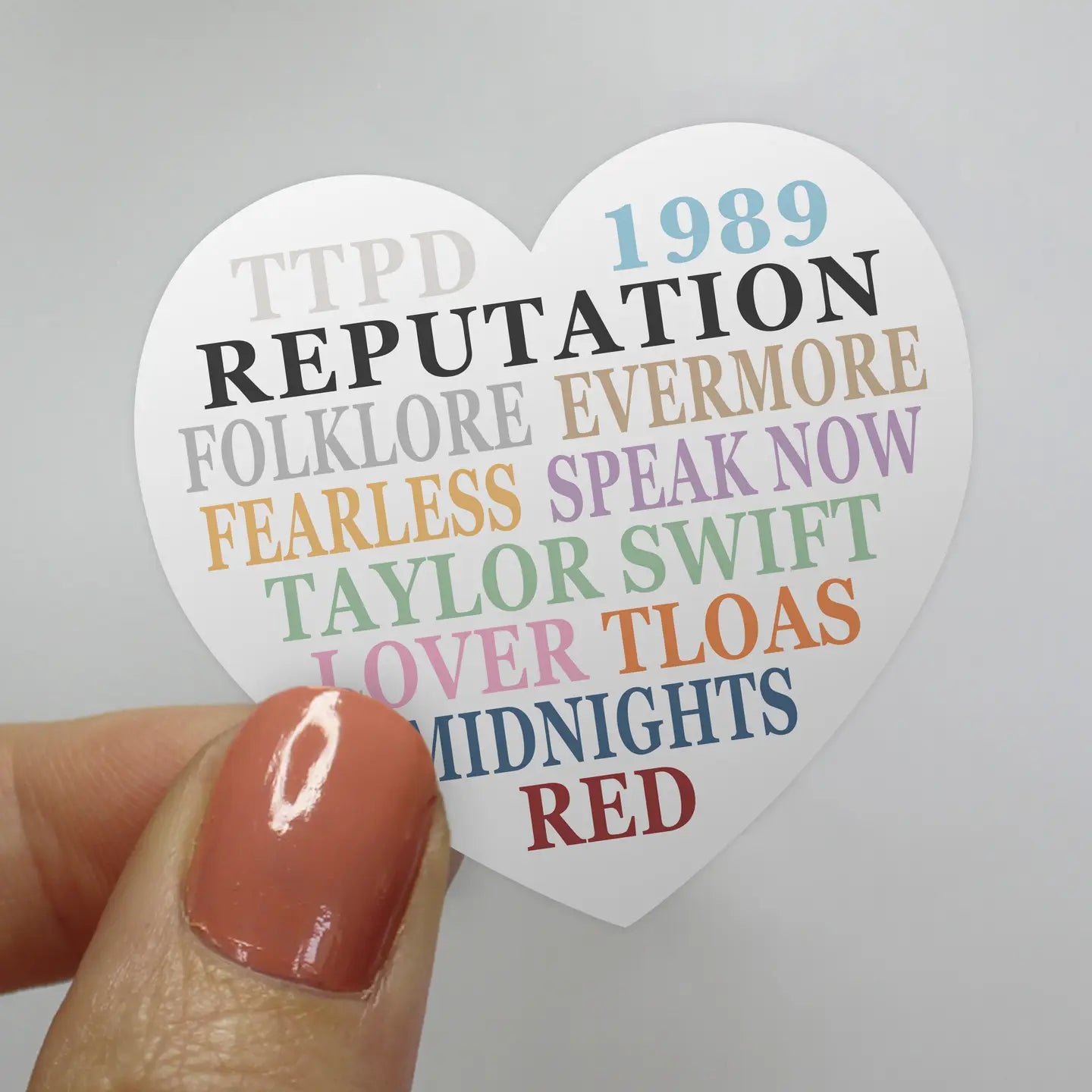 Taylor Swift 12 Albums Heart Sticker