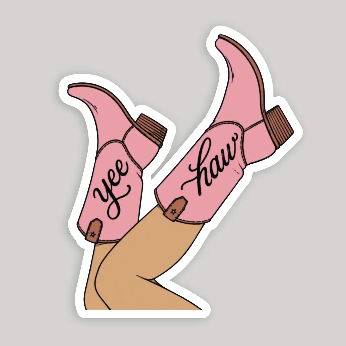 Yeehaw Pink Cowboy Boots Sticker