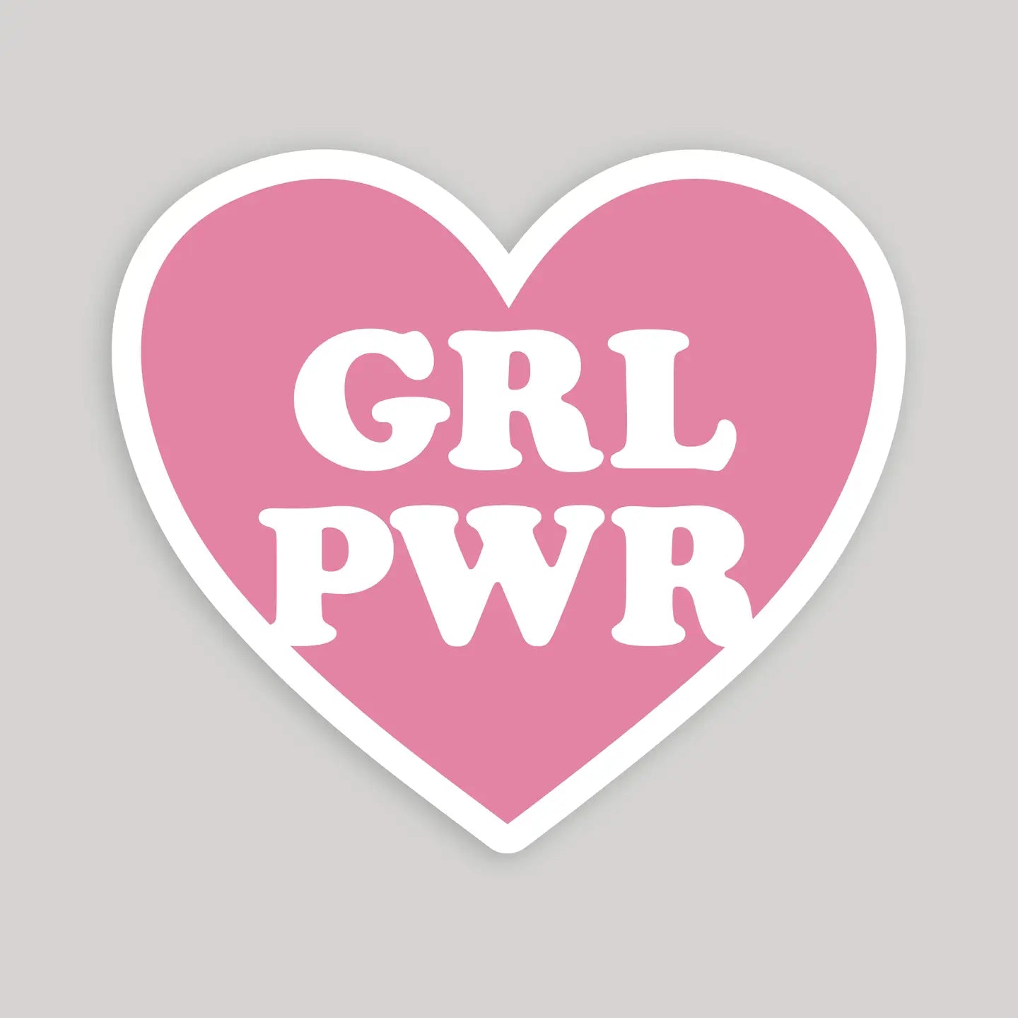 GRL PWR Pink Heart Sticker