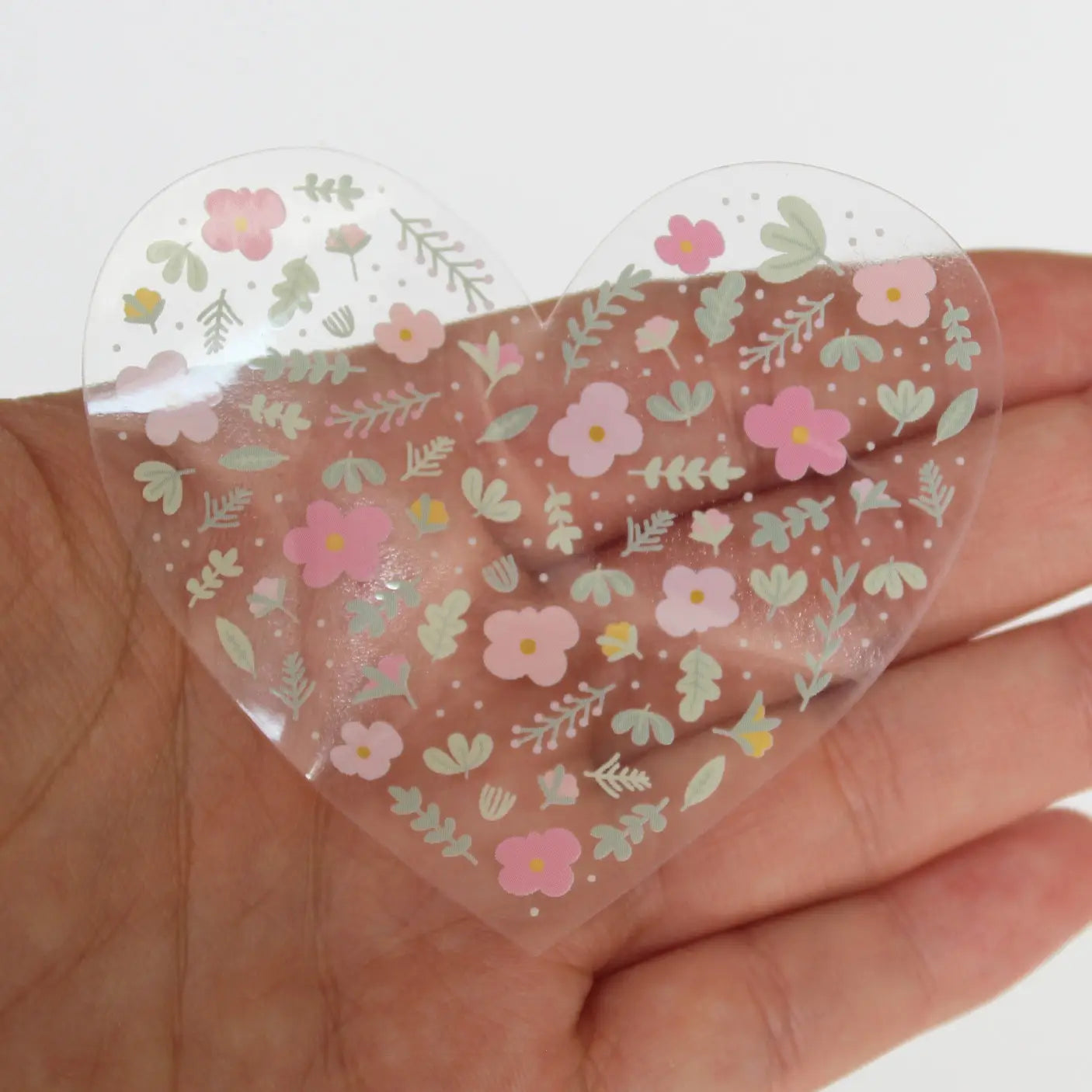 Floral Heart Clear Sticker