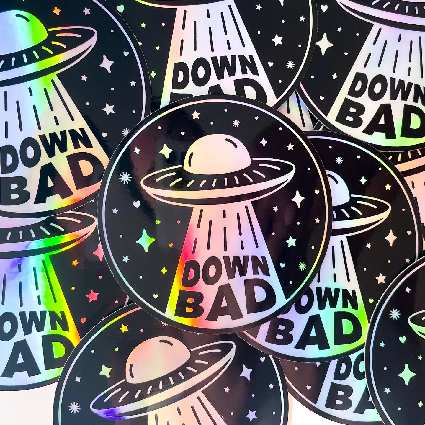 Down Bad Spaceship Taylor Swift Holographic Sticker