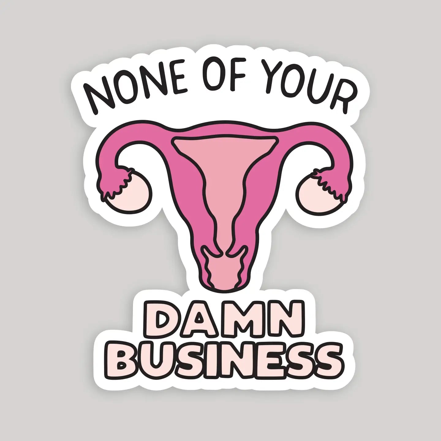 None of Your Business Uterus Sticker