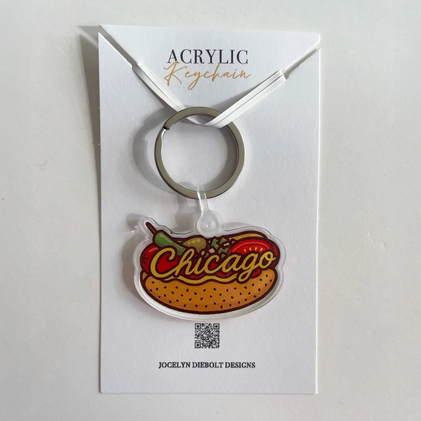 Chicago Style Hot Dog Keychain