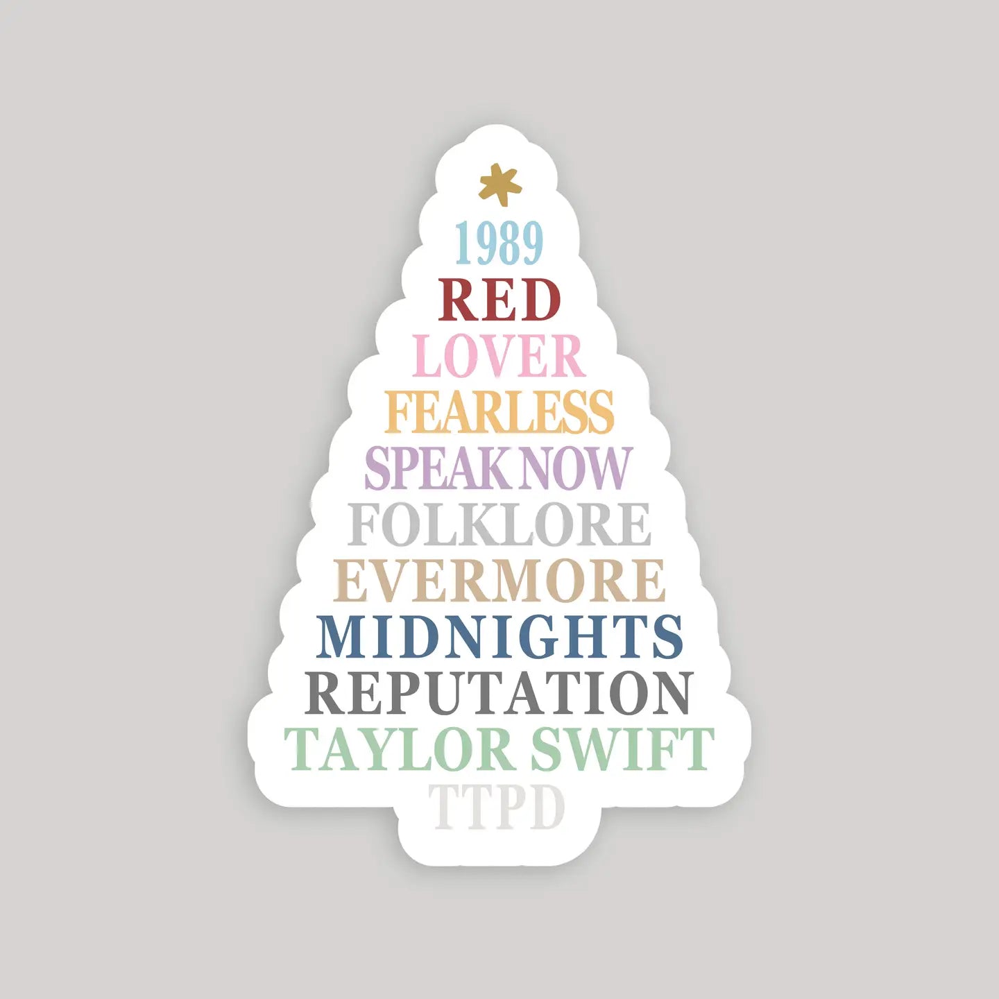Swiftmas Tree Eras Sticker Taylor Swift Christmas Sticker