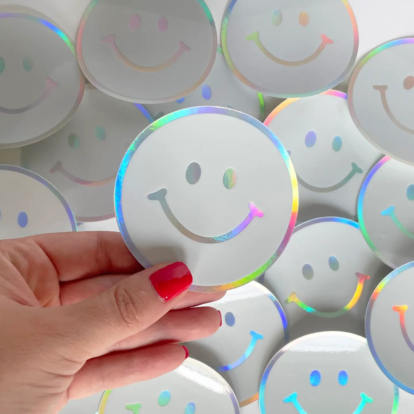 Holographic Smiley Face Sticker