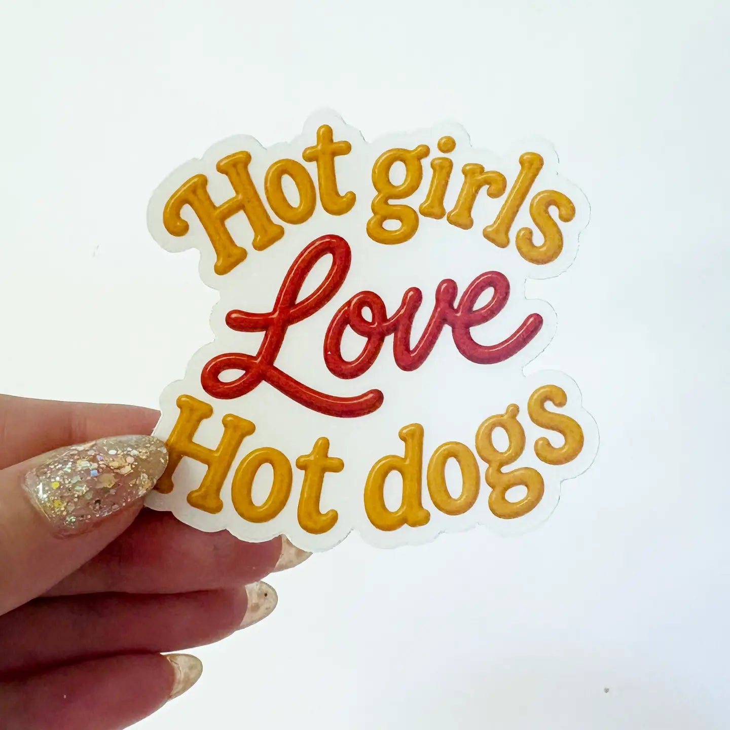 Hot Girls Love Hot Dogs Clear Sticker