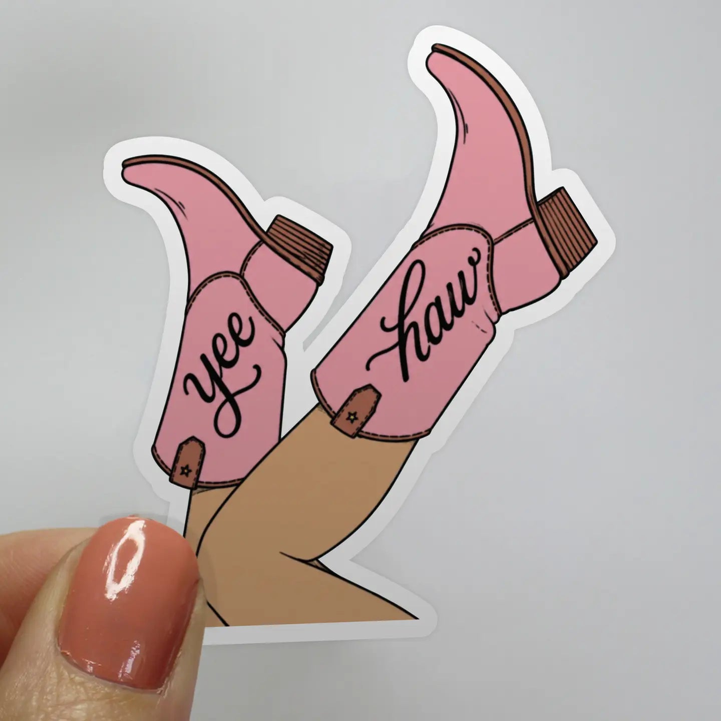 Yeehaw Pink Cowboy Boots Sticker