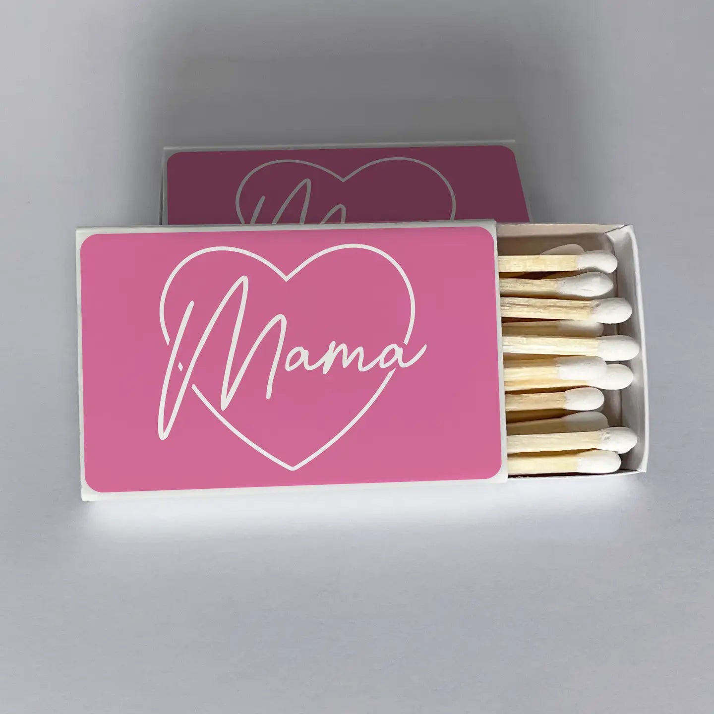 Mama Script Heart Pink Matchbook