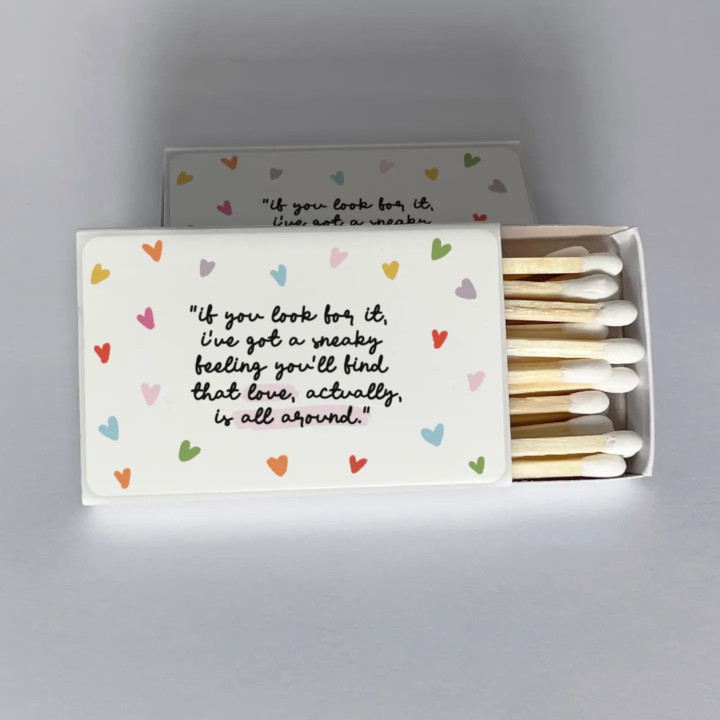 Love is All Around Hearts Matchbook