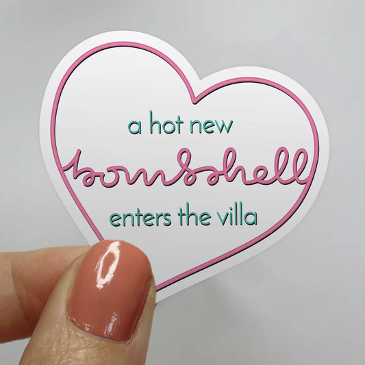 Hot New Bombshell Enters the Villa Love Island Heart Sticker