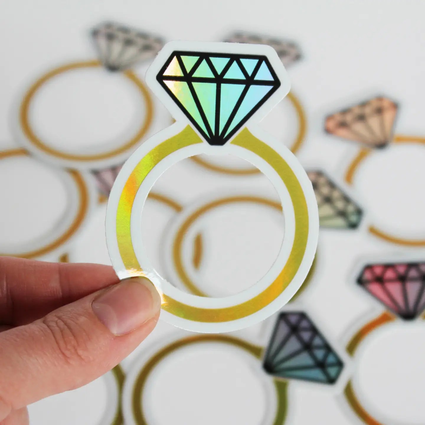 Engagement Ring Holographic Sticker