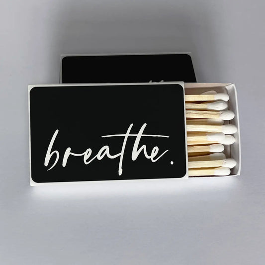 Breathe Script Black Matchbook