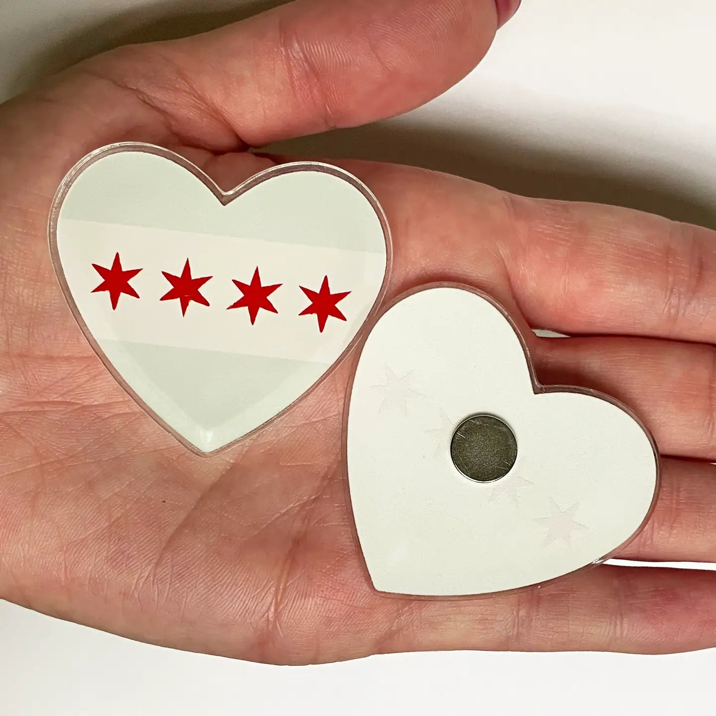 Chicago Flag Heart Acrylic Magnet