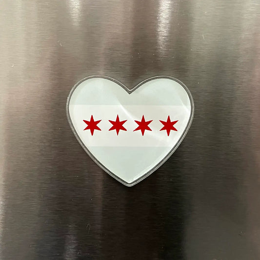 Chicago Flag Heart Acrylic Magnet