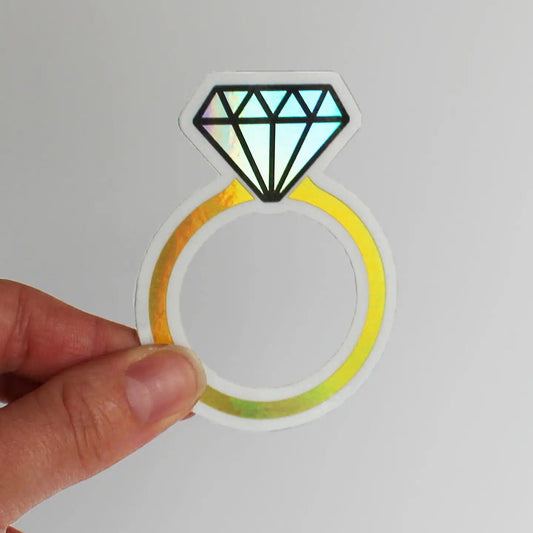 Engagement Ring Holographic Sticker