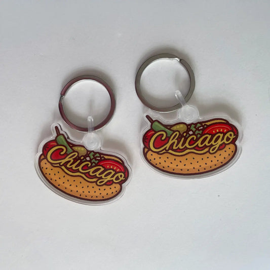 Chicago Style Hot Dog Keychain