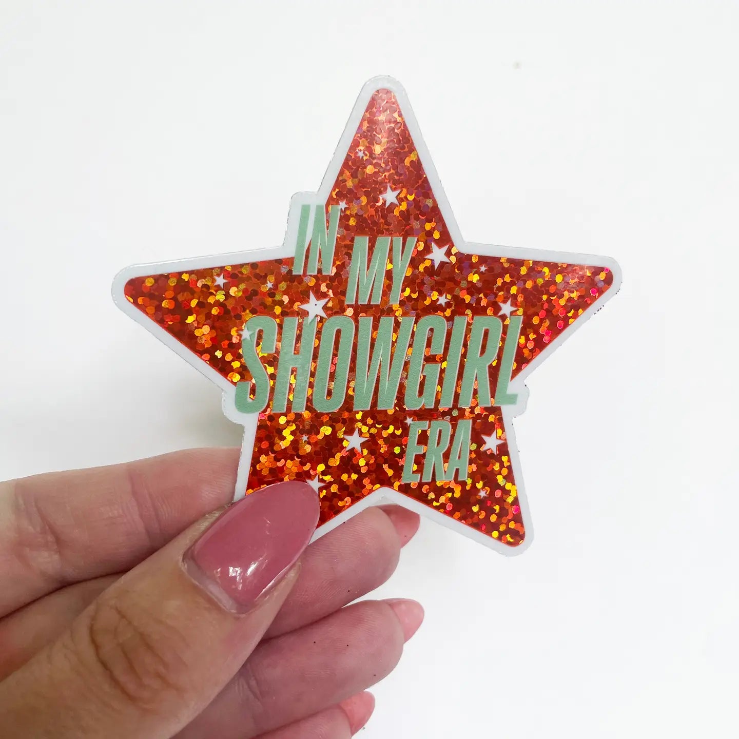 In My Showgirl Era Taylor Swift Star Glitter Sticker