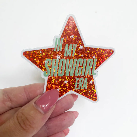 In My Showgirl Era Taylor Swift Star Glitter Sticker