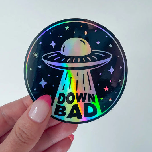 Down Bad Spaceship Taylor Swift Holographic Sticker