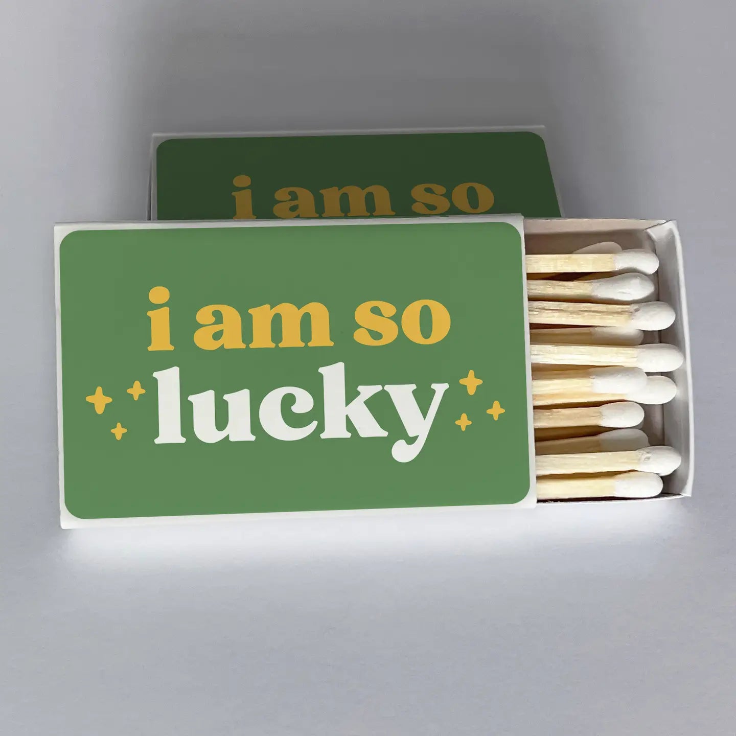 I am so Lucky Green and Gold Matchbook