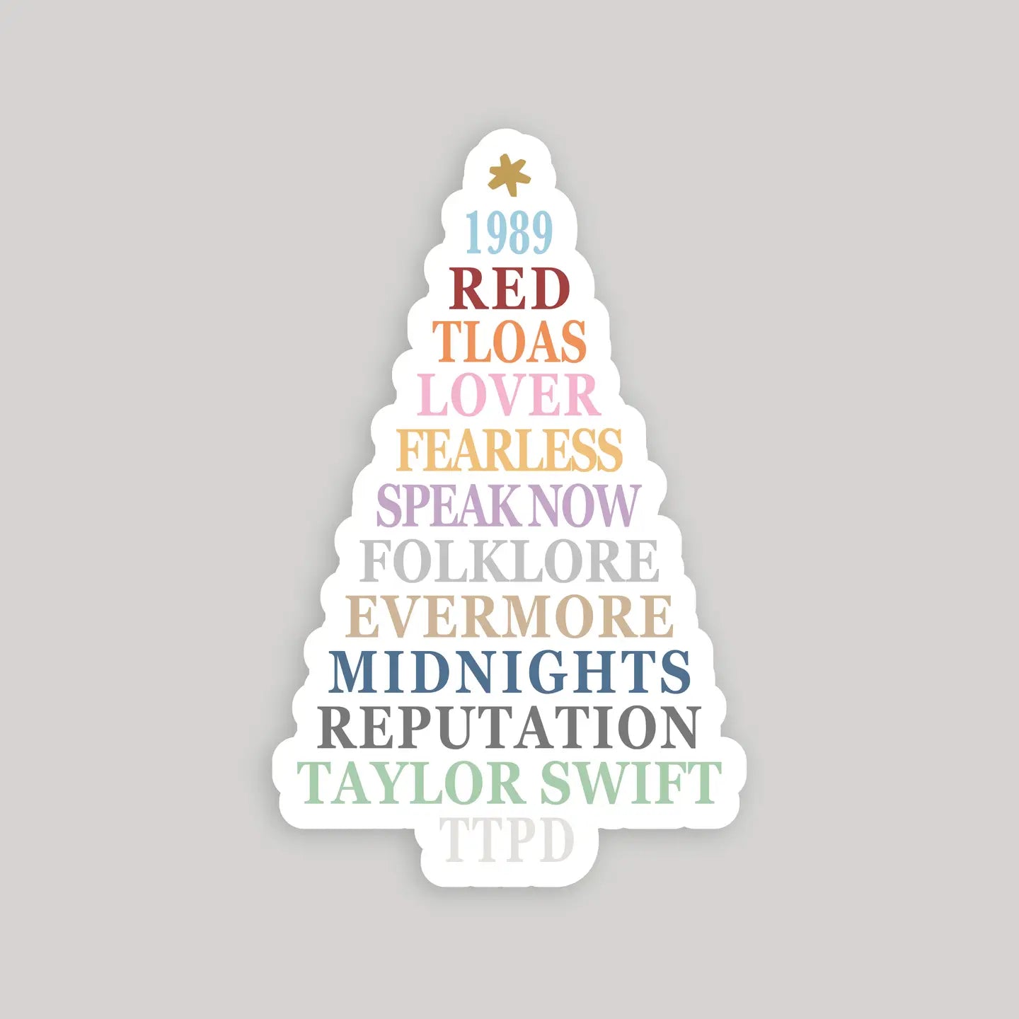 Swiftmas Tree Eras Sticker Taylor Swift Christmas Sticker
