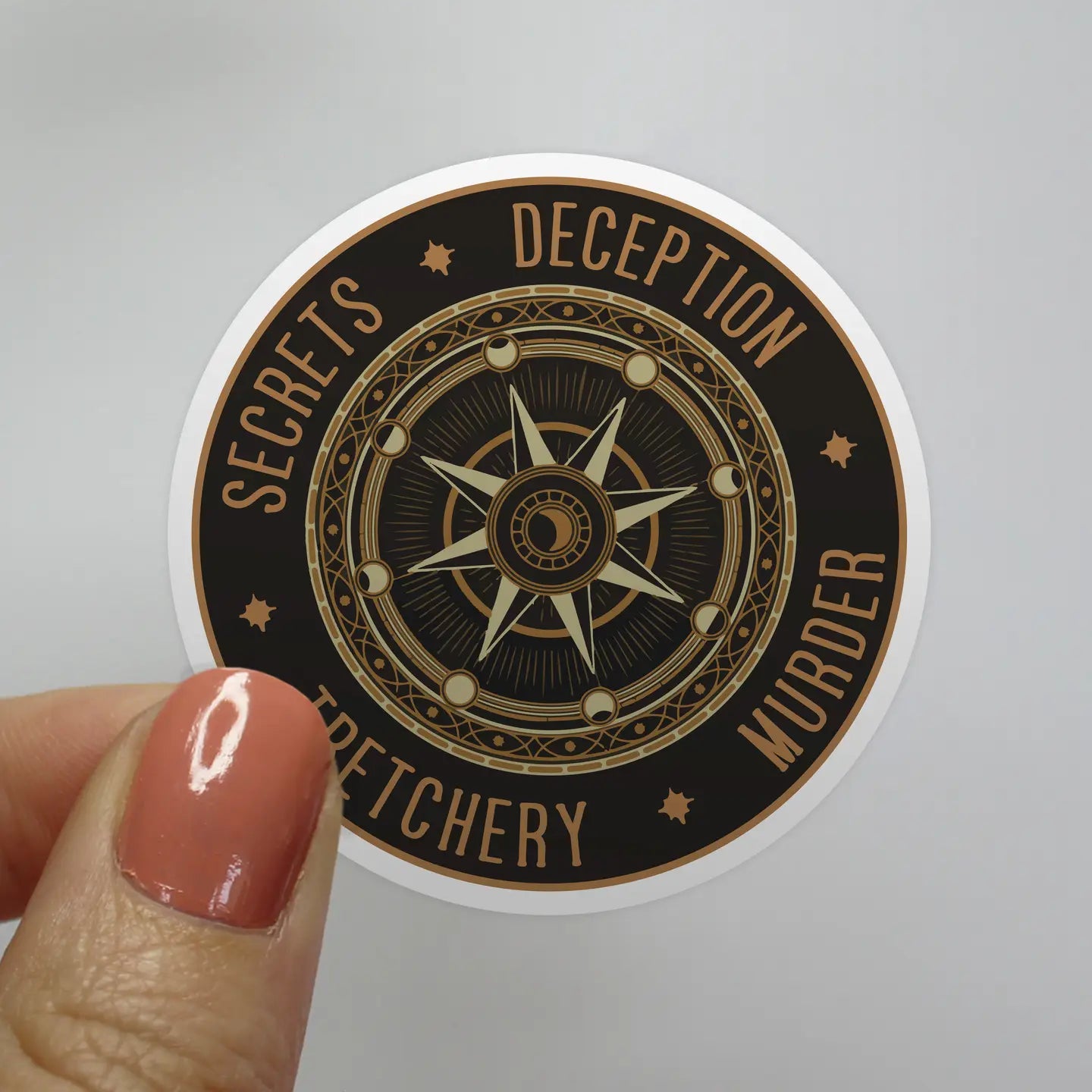 Round Table Secrets Deception Treachery Murder Sticker