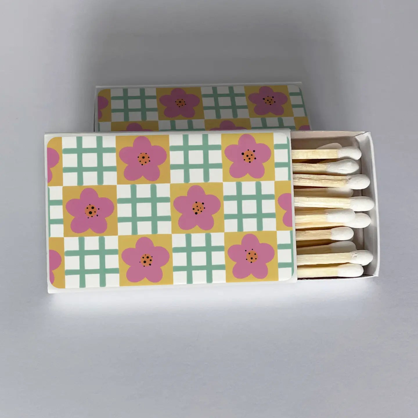 Gingham with Flowers Spring Pattern Matchbook