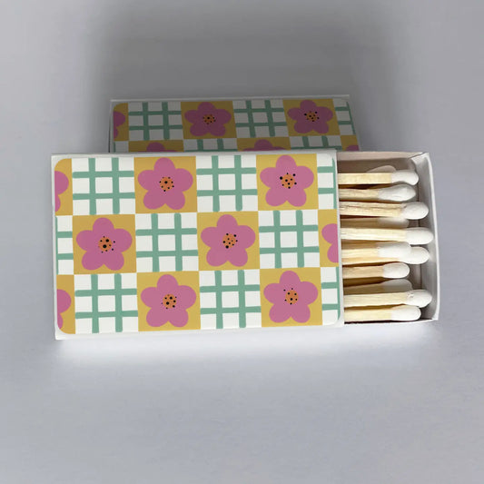 Gingham with Flowers Spring Pattern Matchbook