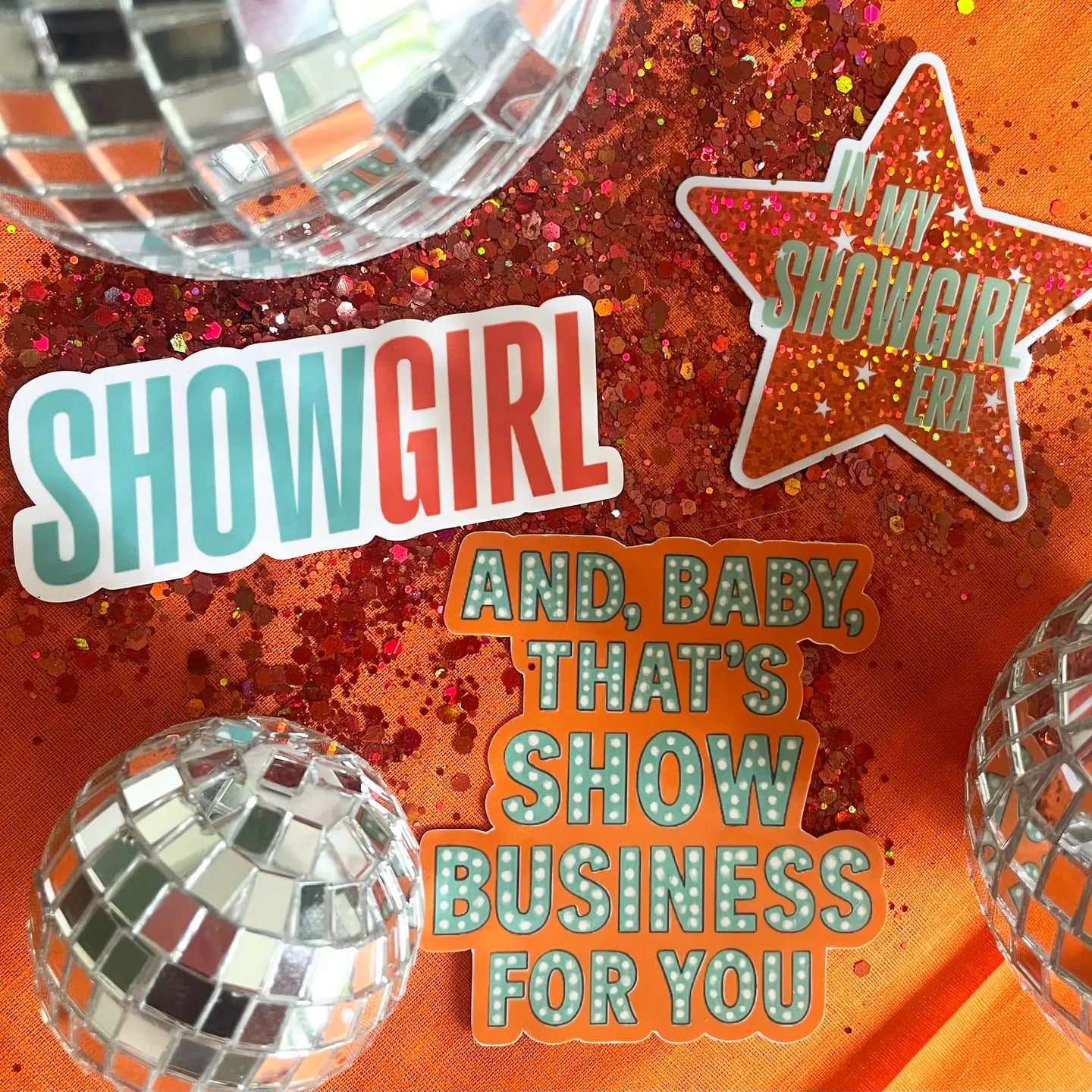 In My Showgirl Era Taylor Swift Star Glitter Sticker
