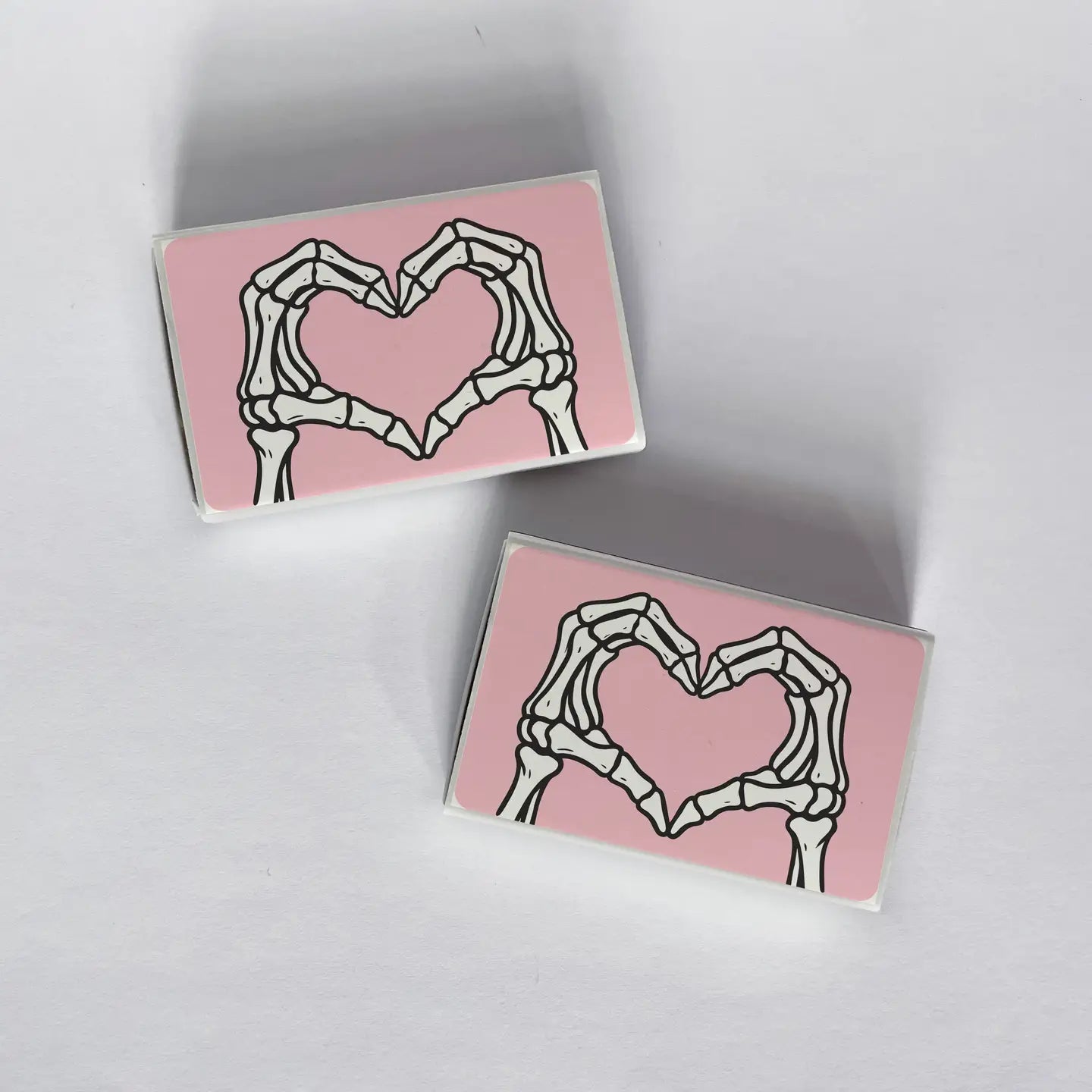 Skeleton Hand Heart Pink Matchbook