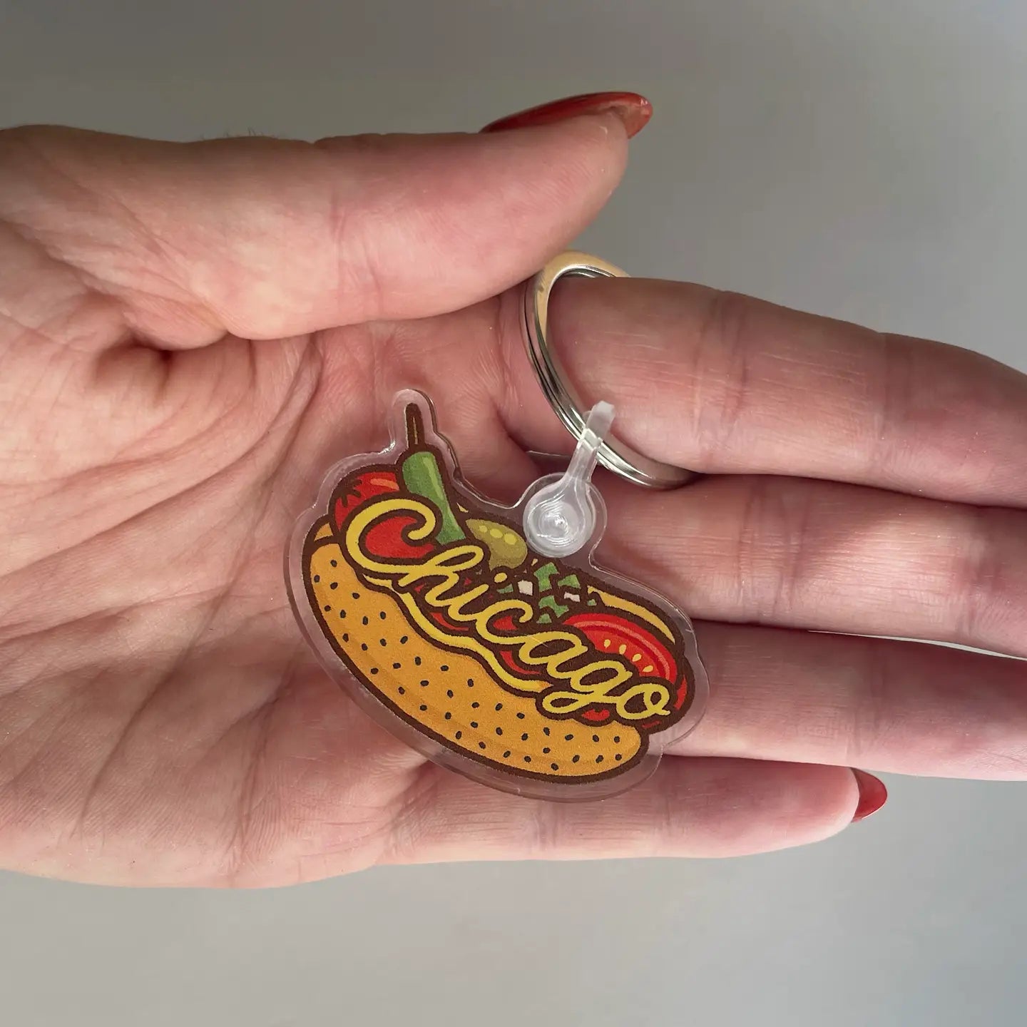 Chicago Style Hot Dog Keychain