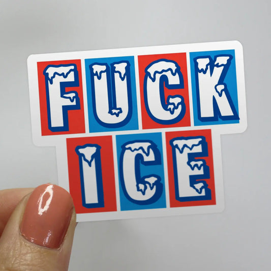 F*ck Ice Block Red and Blue Sticker